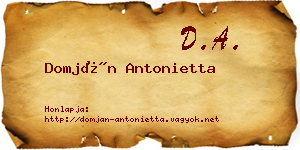 Domján Antonietta névjegykártya